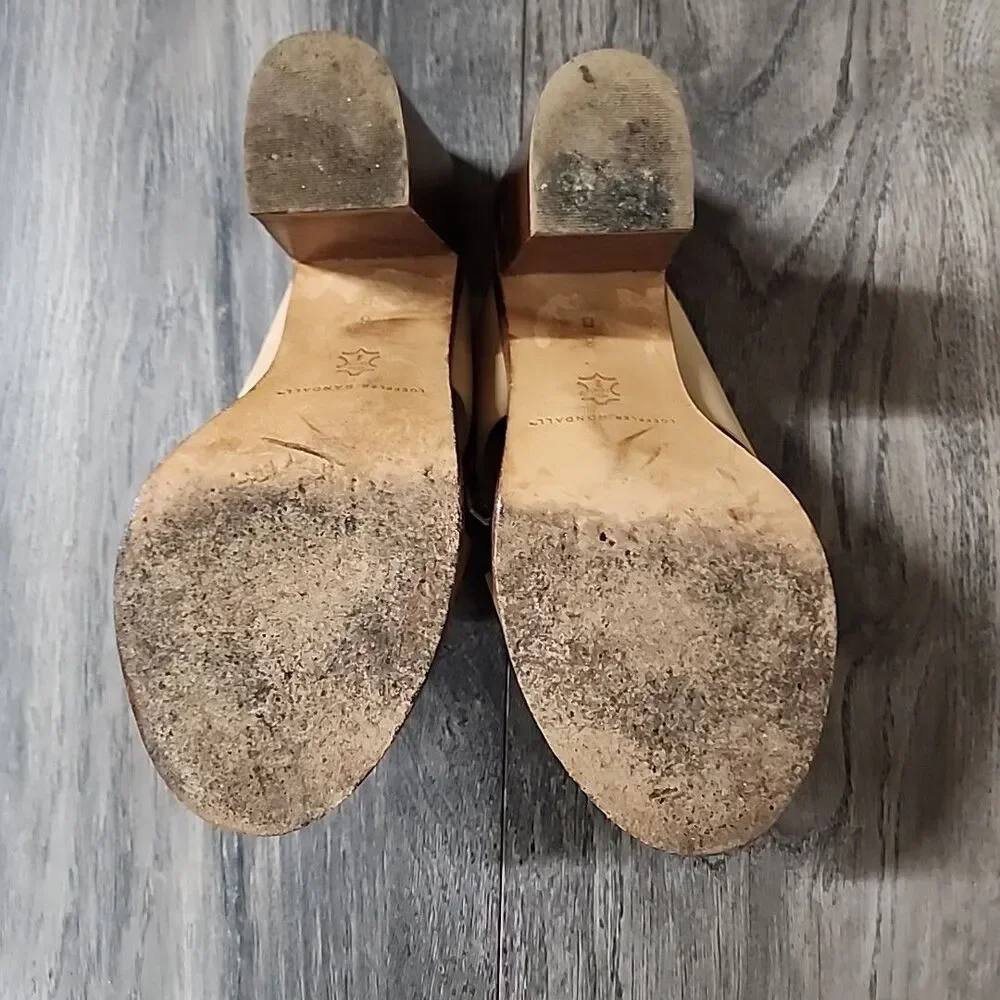 Loeffler Randall Women's Beige Slip-On Platform Open Toe Shoes Size 6B